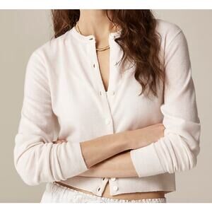 NWT J. Crew Featherweight Cashmere Cardigan Cream (XS)